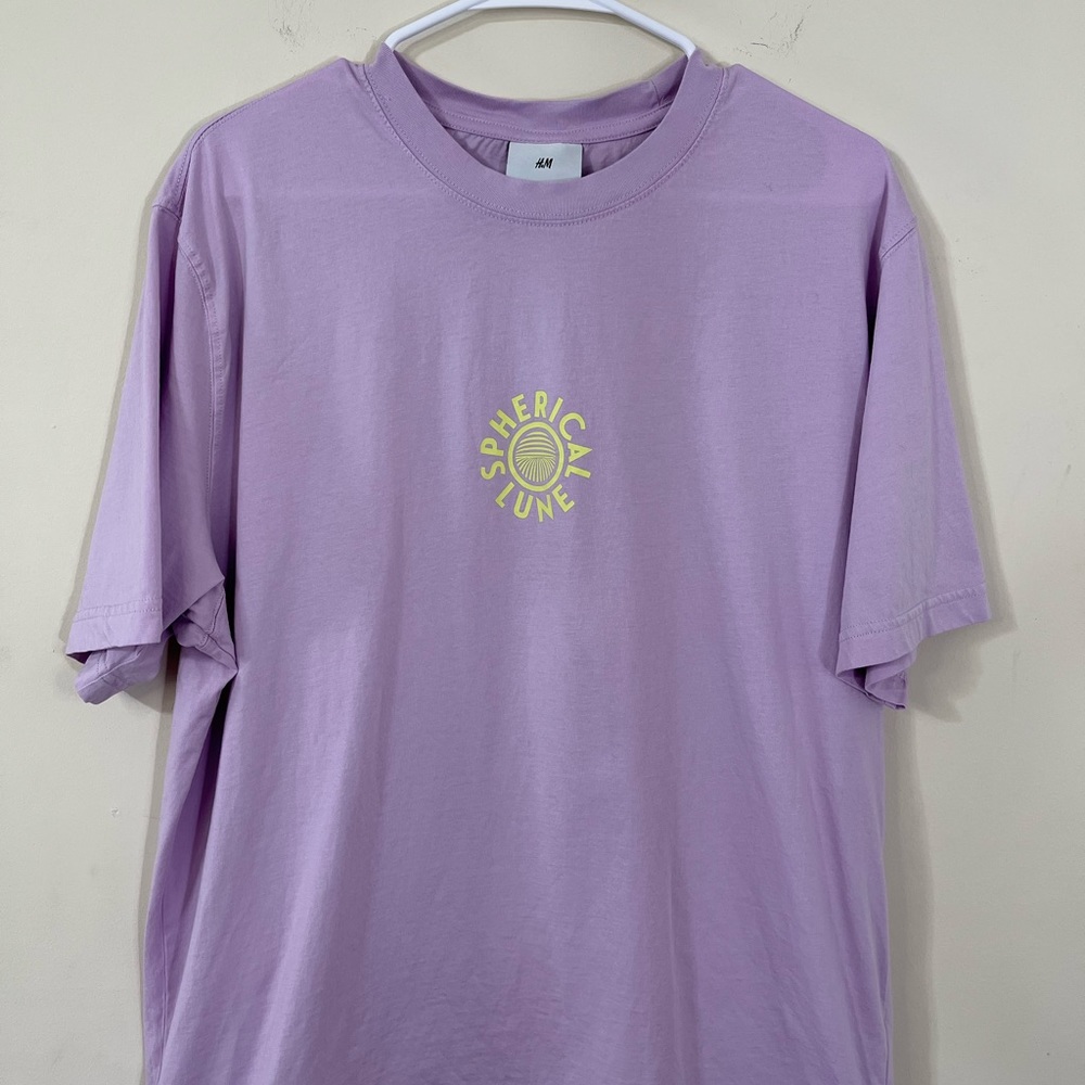 H&M Purple Lime Green Spherical Lune Graphic Tee - Picture 3 of 8